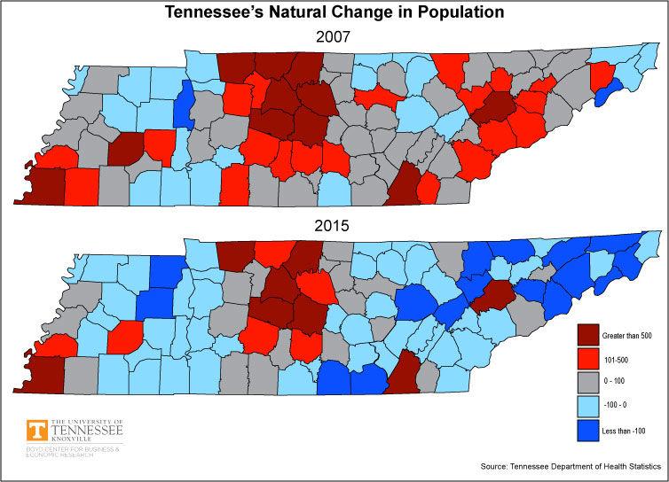 Tennessee Population Density Map