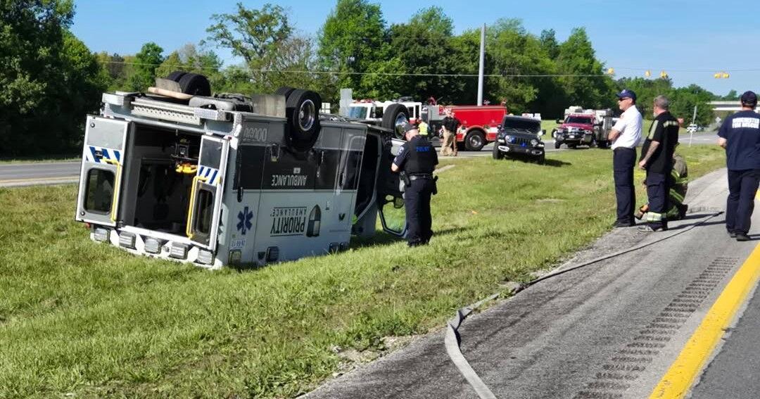 EMT recovering after ambulance collision