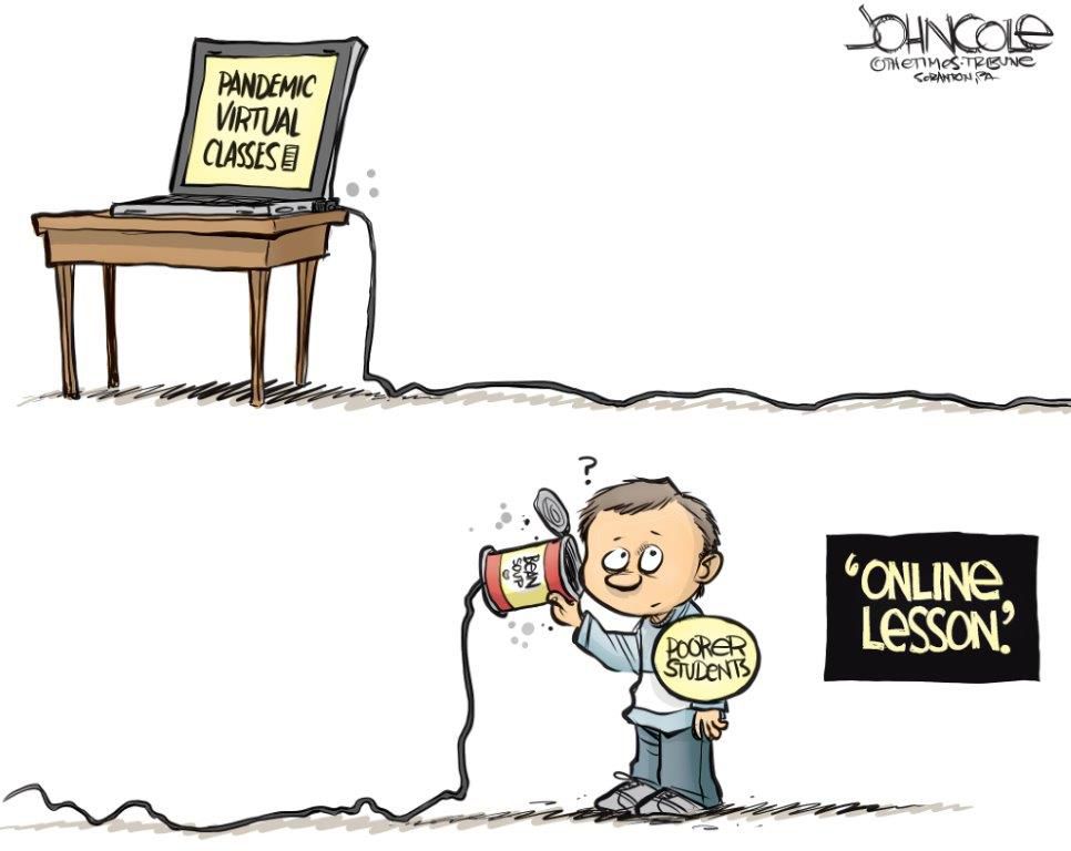 online class editorial cartoon
