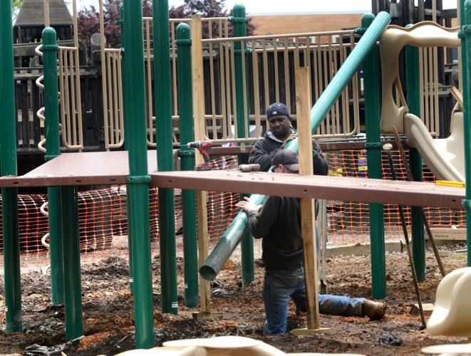 Construction almost complete for new playground at Coomes