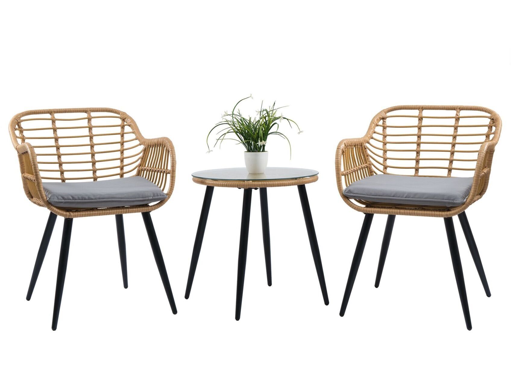 Apolima metal 2 seater online table & chair set