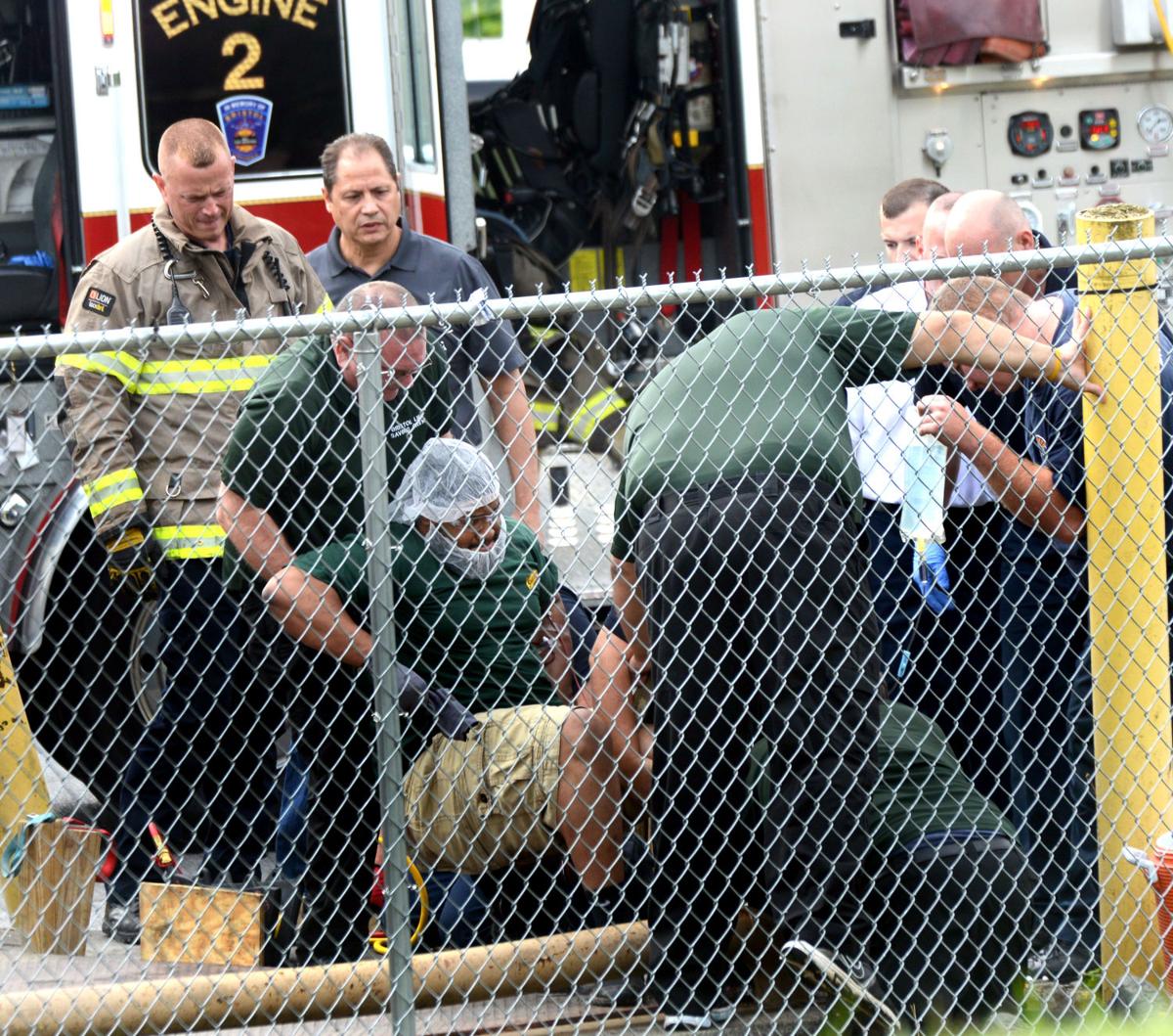 Fall during safety check leaves man’s leg wedged in tight spot News