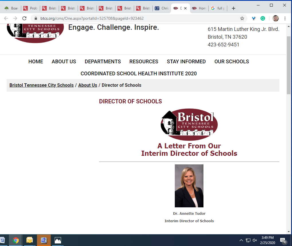 BTCS website Tudor is interim director