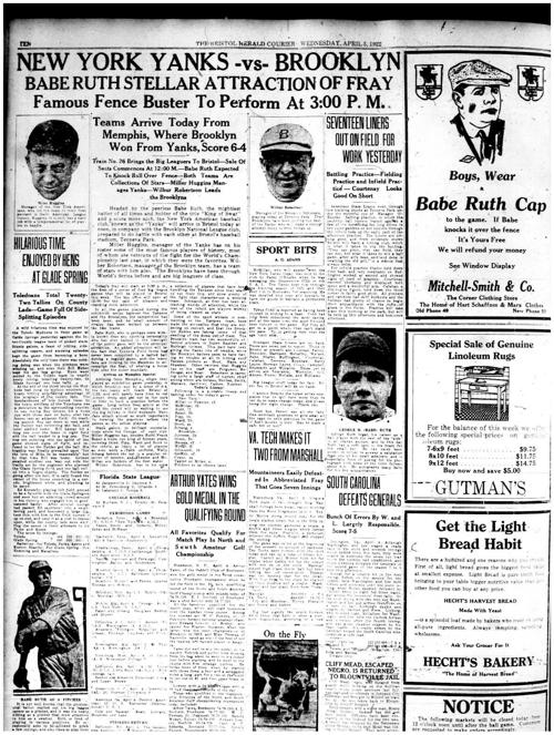 History With Hayes The Day Babe Ruth Came To Bristol Sports Heraldcourier Com