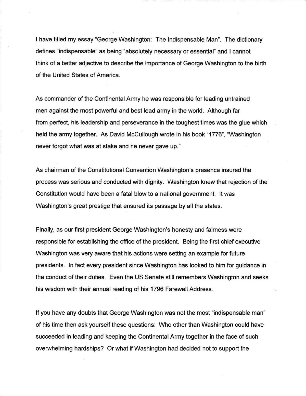 Examples Writing Dbq Essay Proposal Example Essay also Music College Essay George Washington Research Paper Awards Galleries Example Of An English Essay
