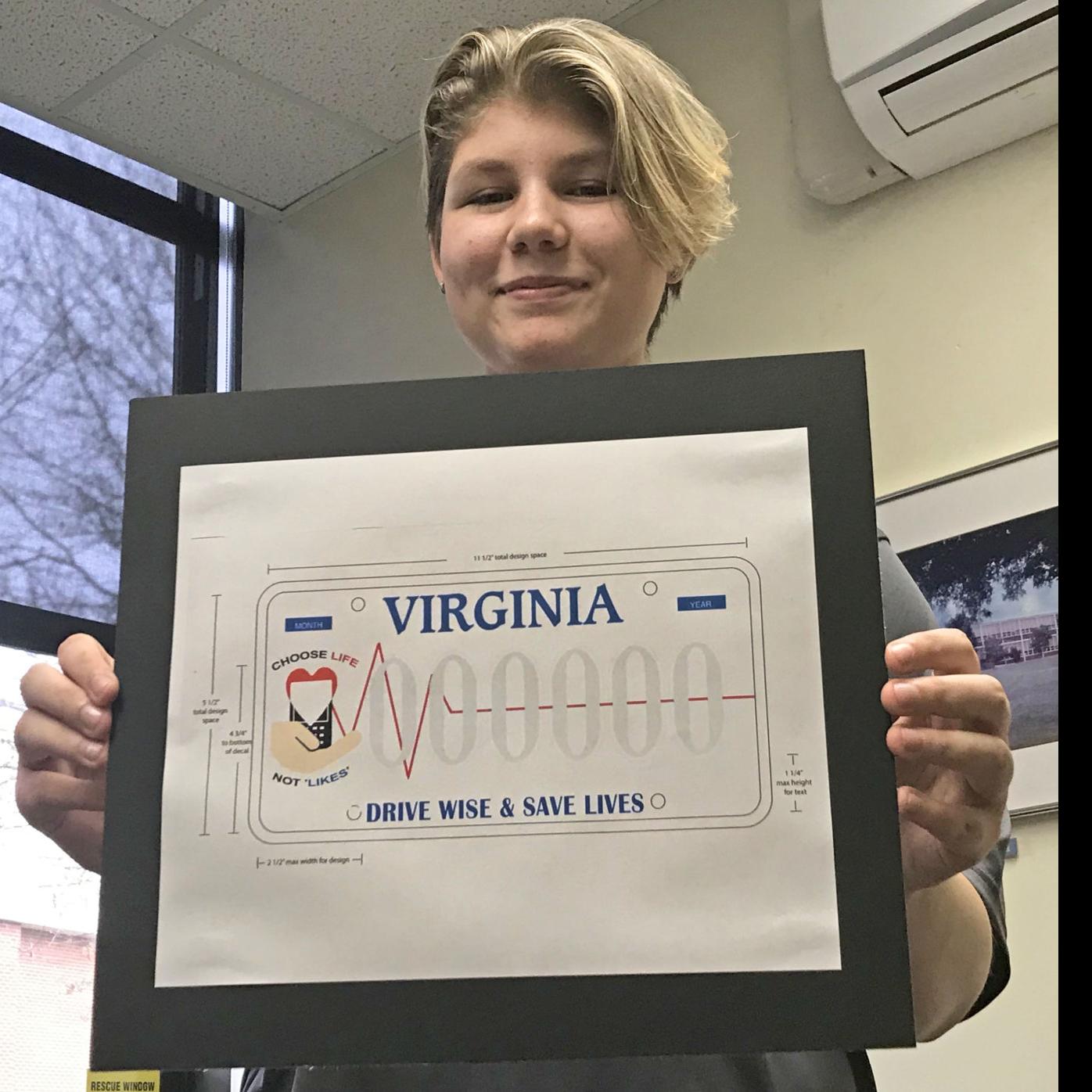 Virginia High Student State Finalist In License Plate Design Contest - 