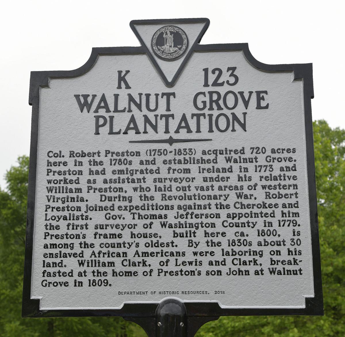 Walnut Grove Plantation historical marker dedicated in Bristol