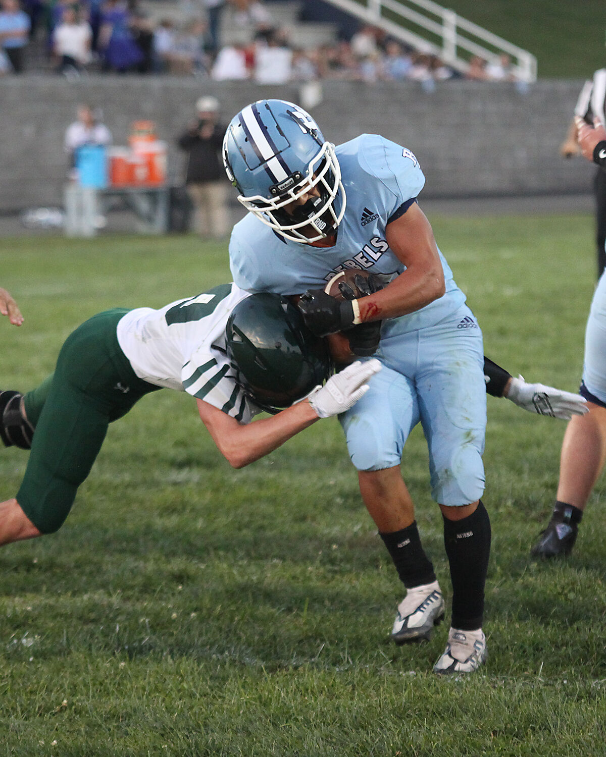 High School Football Roundup: Goodspeed’s seven touchdowns lead Rebels to victory