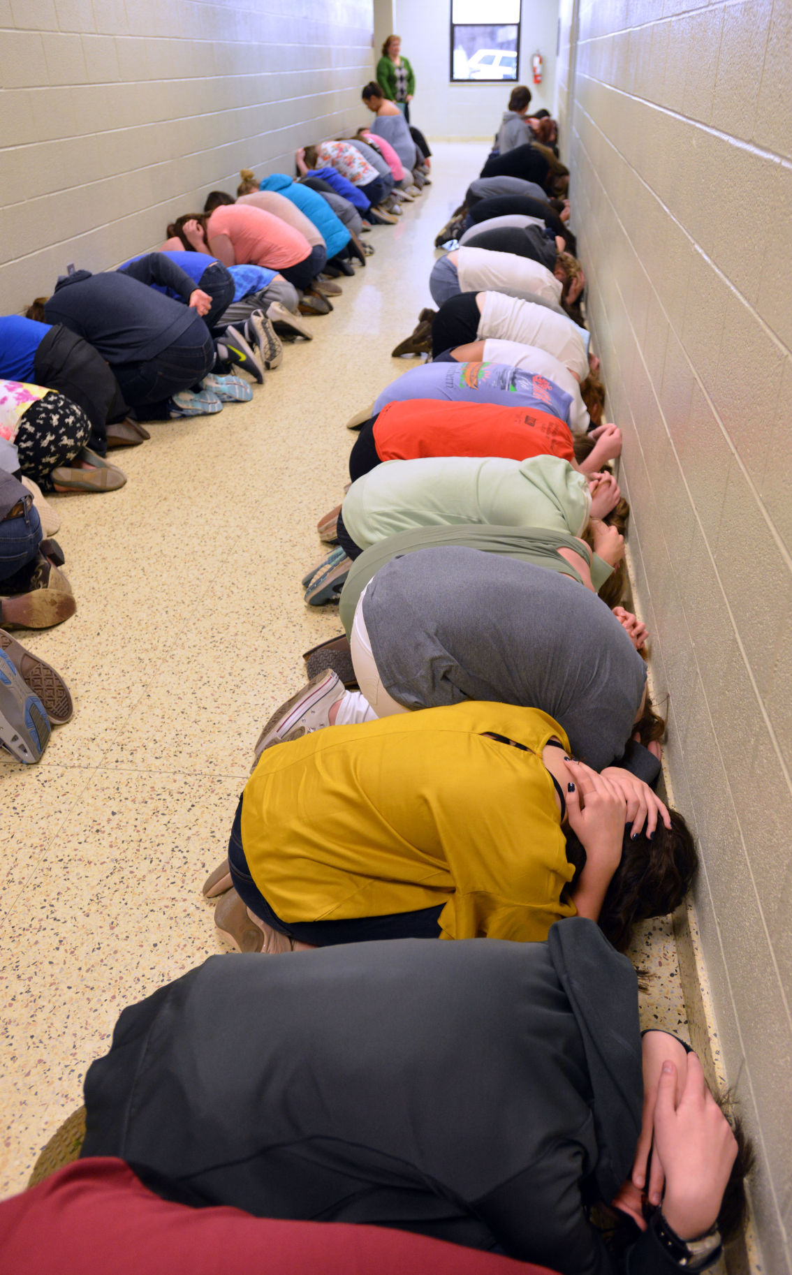 Students take part in tornado drill in Virginia