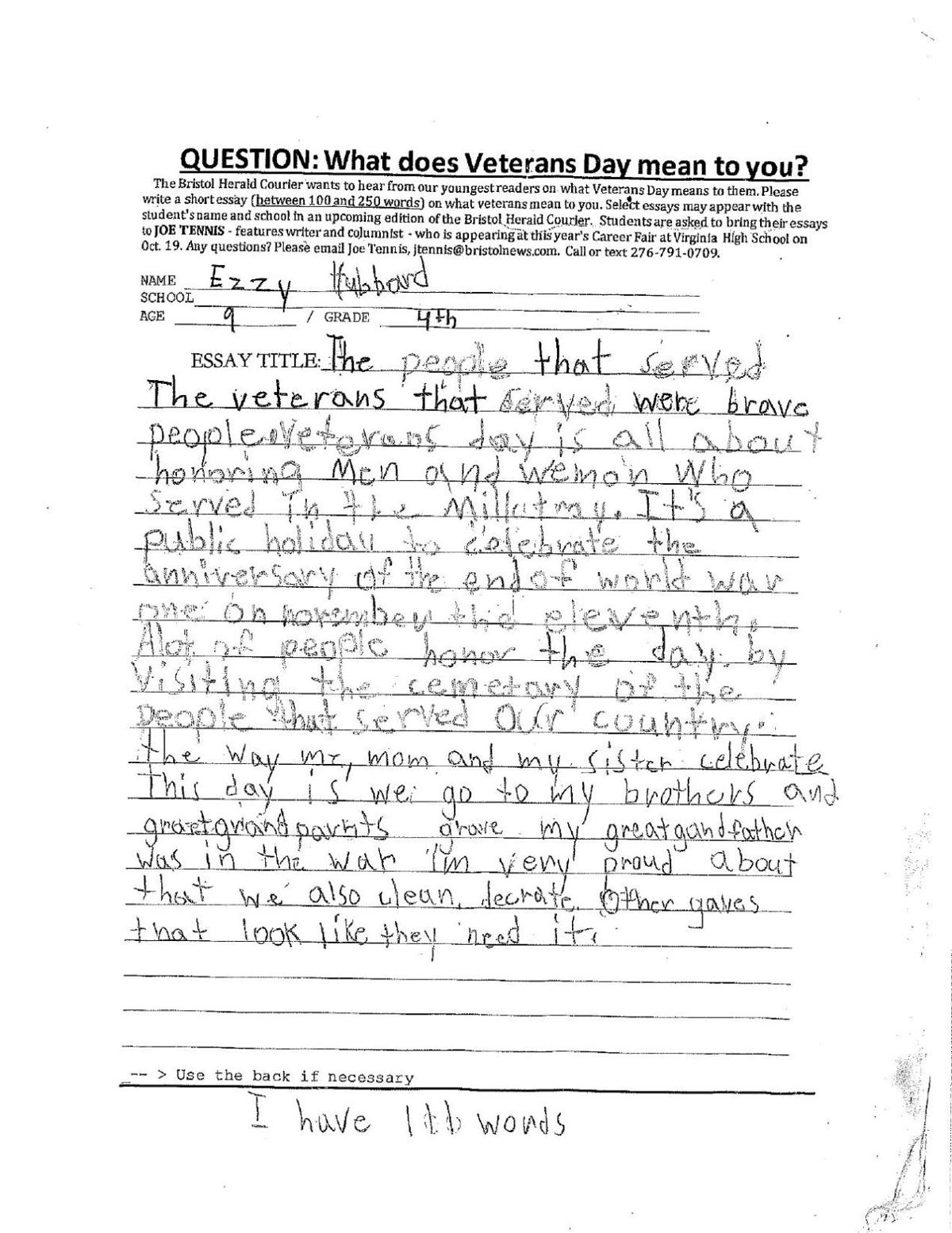 pledge to veterans essay