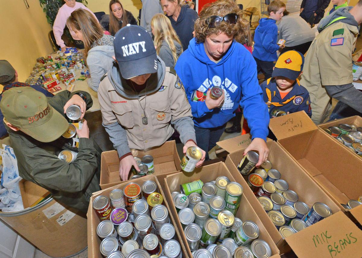 Boy Scouting for Food Drive