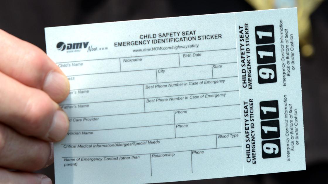 Child Seat Id Sticker To Aid In Rescue News Heraldcourier Com Child Seat Id Sticker To Aid In Rescue