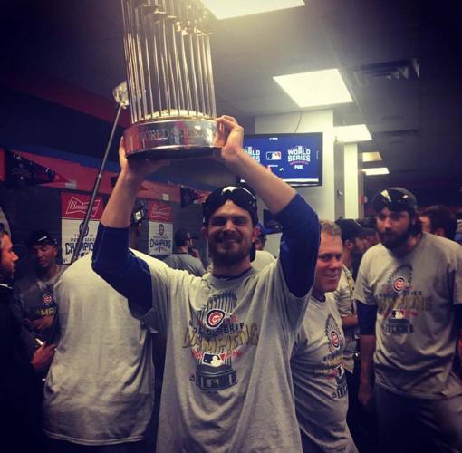 See flying beer can break World Series trophy