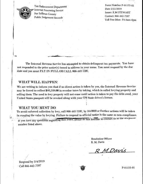Scso Warns Of New Irs Scam Local News Heraldcourier Com