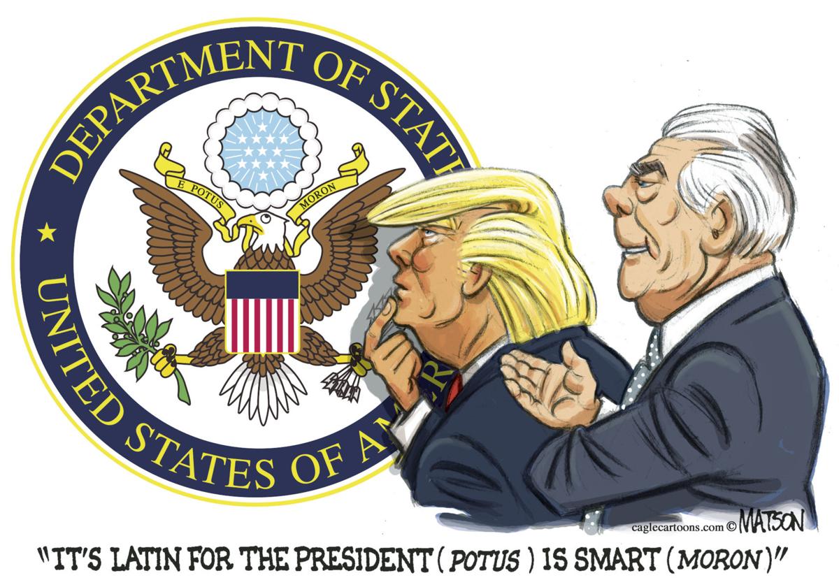 Cartoon Secretary Tillerson Says President Trump Is Smart Opinion Heraldcourier Com
