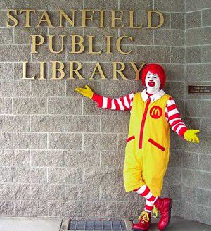 Ronald says: 'Get clowning around'