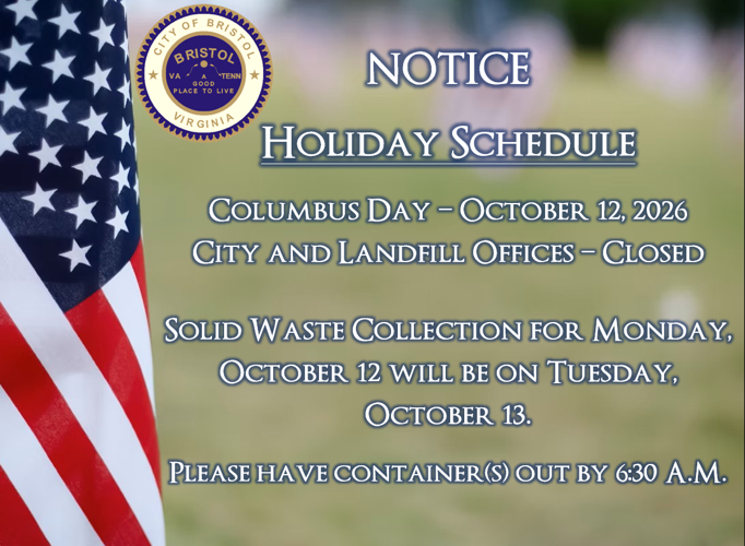 Holiday Notice - City Offices Closed 10/12/2026