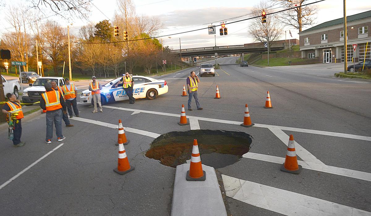 12foot sinkhole opens on N.C. 127 near downtown Hickory News