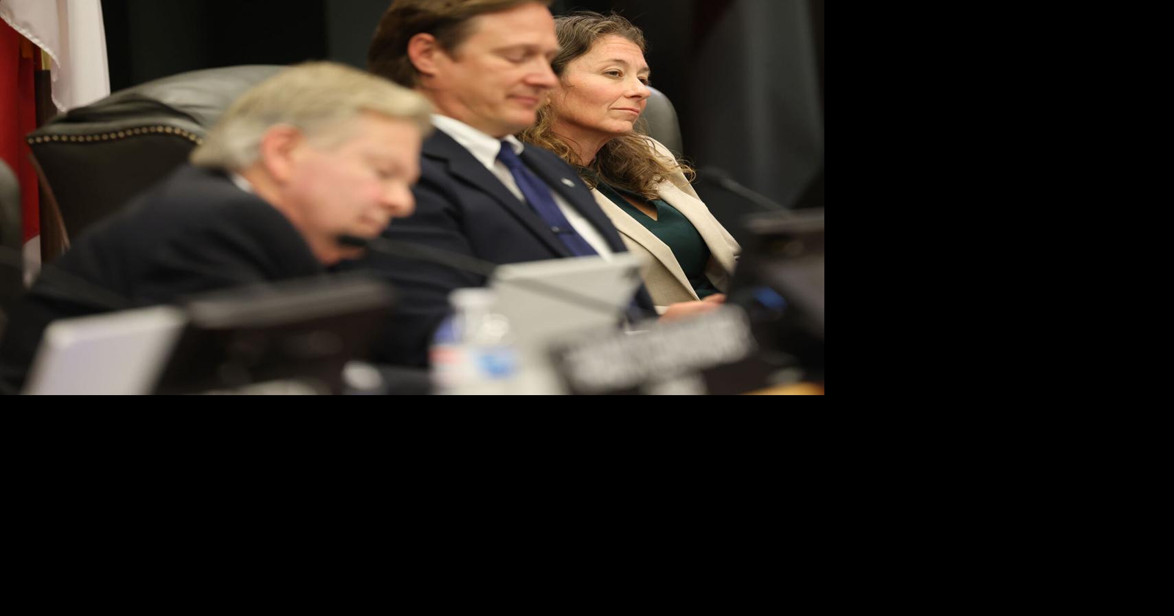 Catawba County NC photos of commissioners at merger hearing