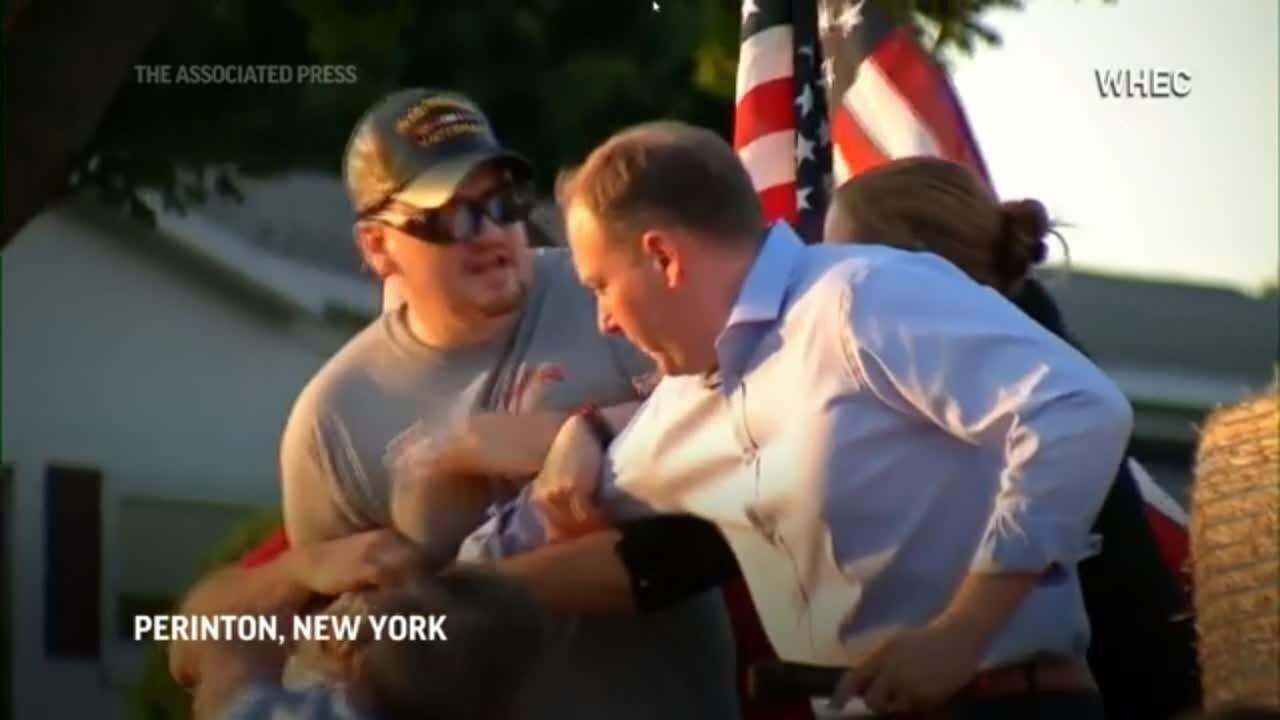 Lee Zeldin, GOP nominee for NY governor, attacked at rally