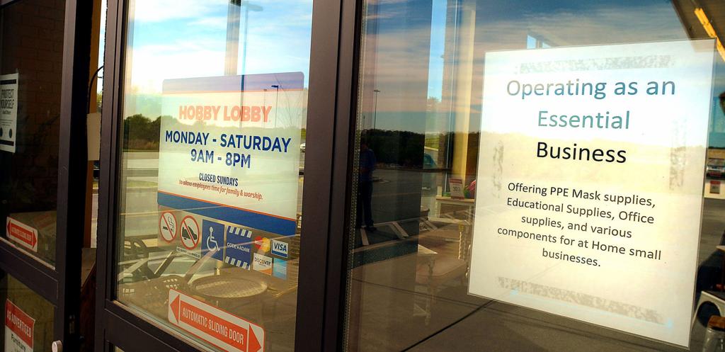 Hobby Lobby Store In Hickory Remains Open Note On Store Door Declares It An Essential Business Business News Hickoryrecord Com
