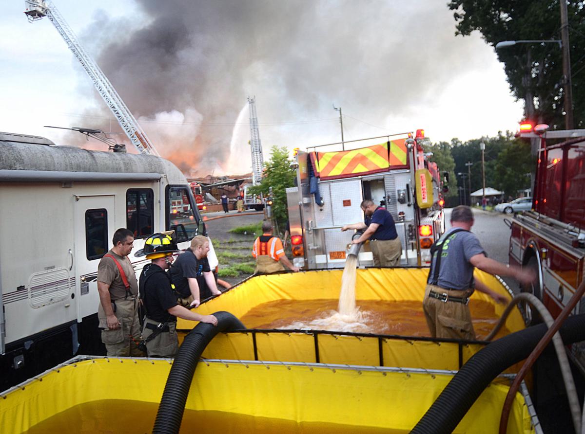 Area firefighters battle blaze at old Shuford Mills building throughout night in Granite Falls