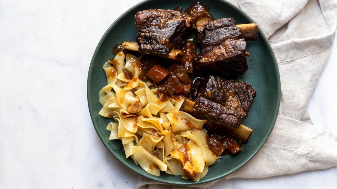 These wine-braised, bone-in beef short ribs are sure to make your mouth water | Food and Cooking