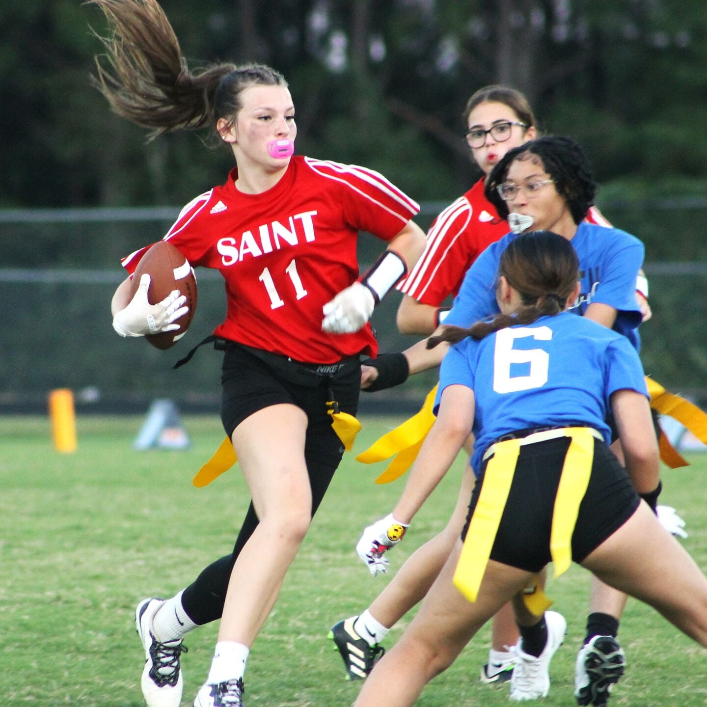 Girls flag football at Fred T. Foard, Catawba County schools