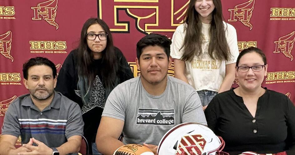 Hickory High football lineman signs to play football at Brevard