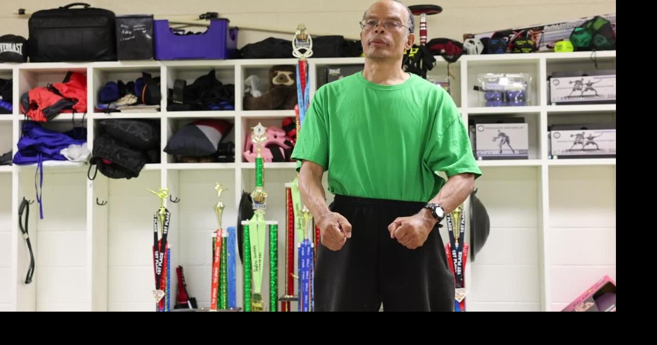David Ferguson demonstrates one of his martial arts exercises