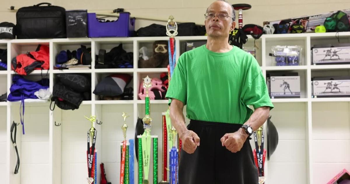 David Ferguson demonstrates one of his martial arts exercises