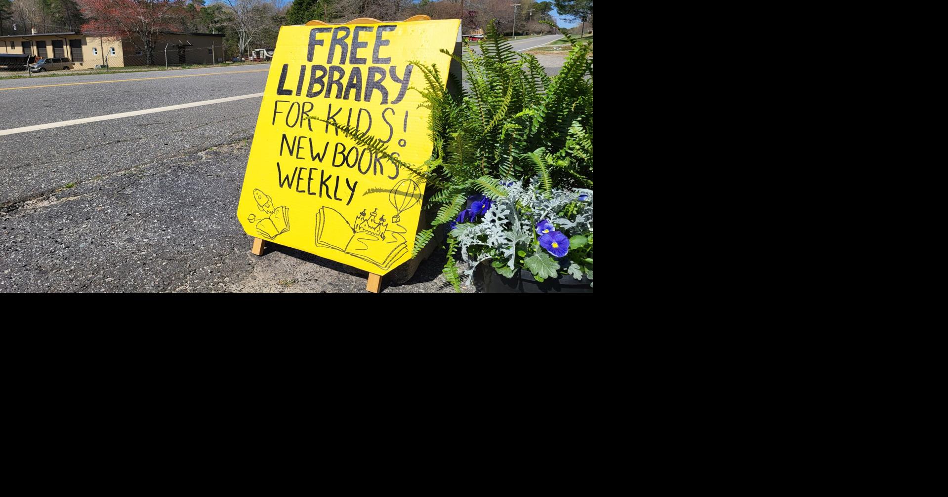 Man with 'free library' sign spends weekends giving books to kids in Conover