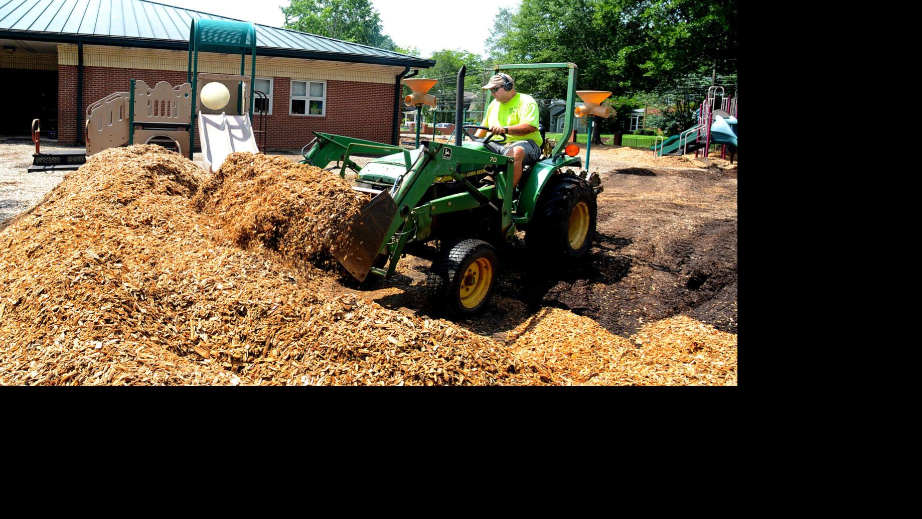 Hickory Public Schools puts new mulch on playgrounds