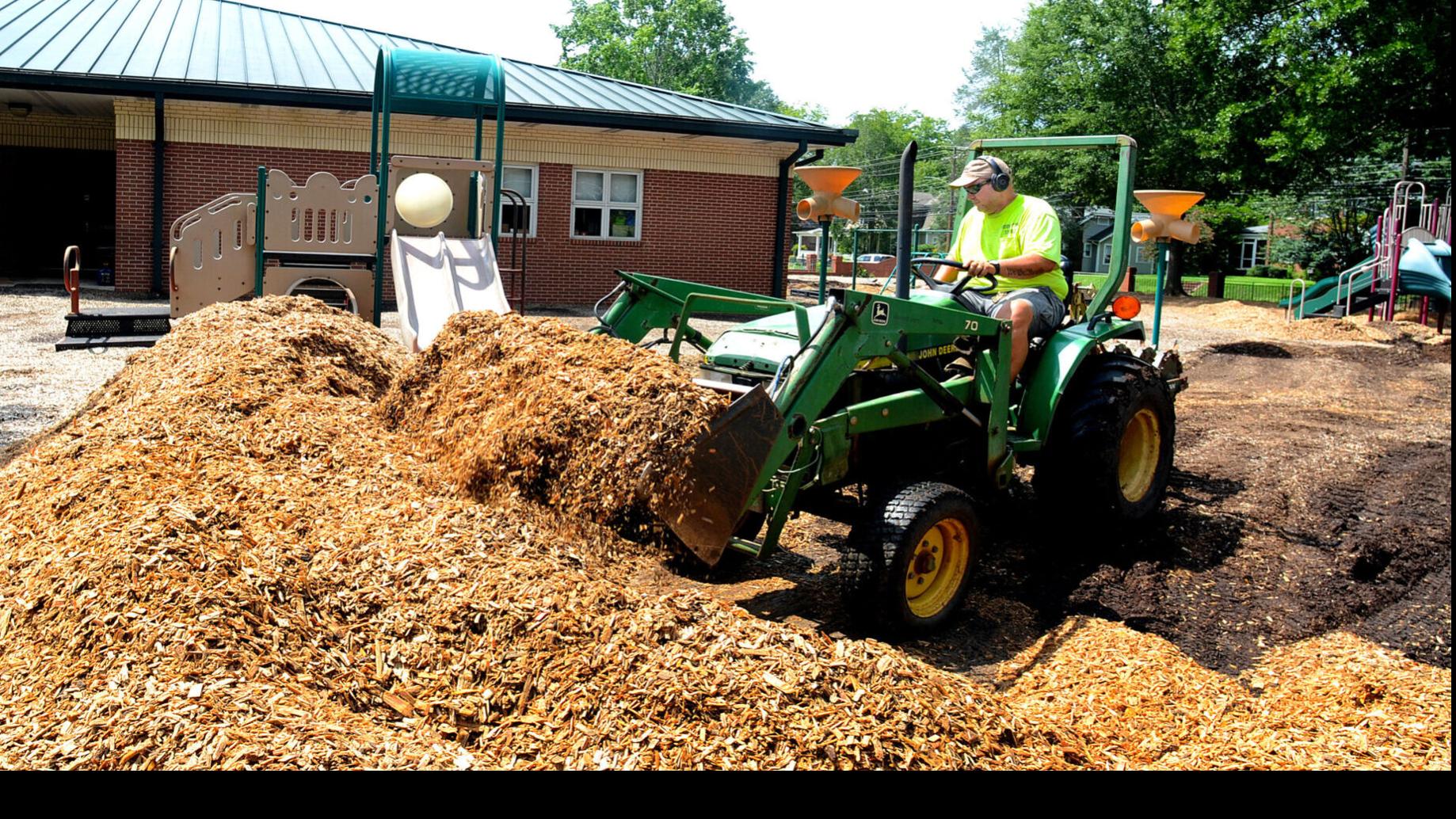 Hickory Public Schools puts new mulch on playgrounds
