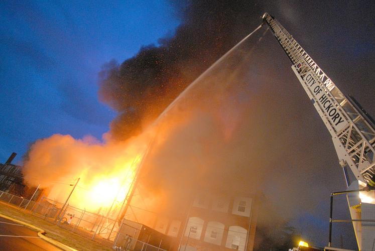Fire guts historic Hildebran school building