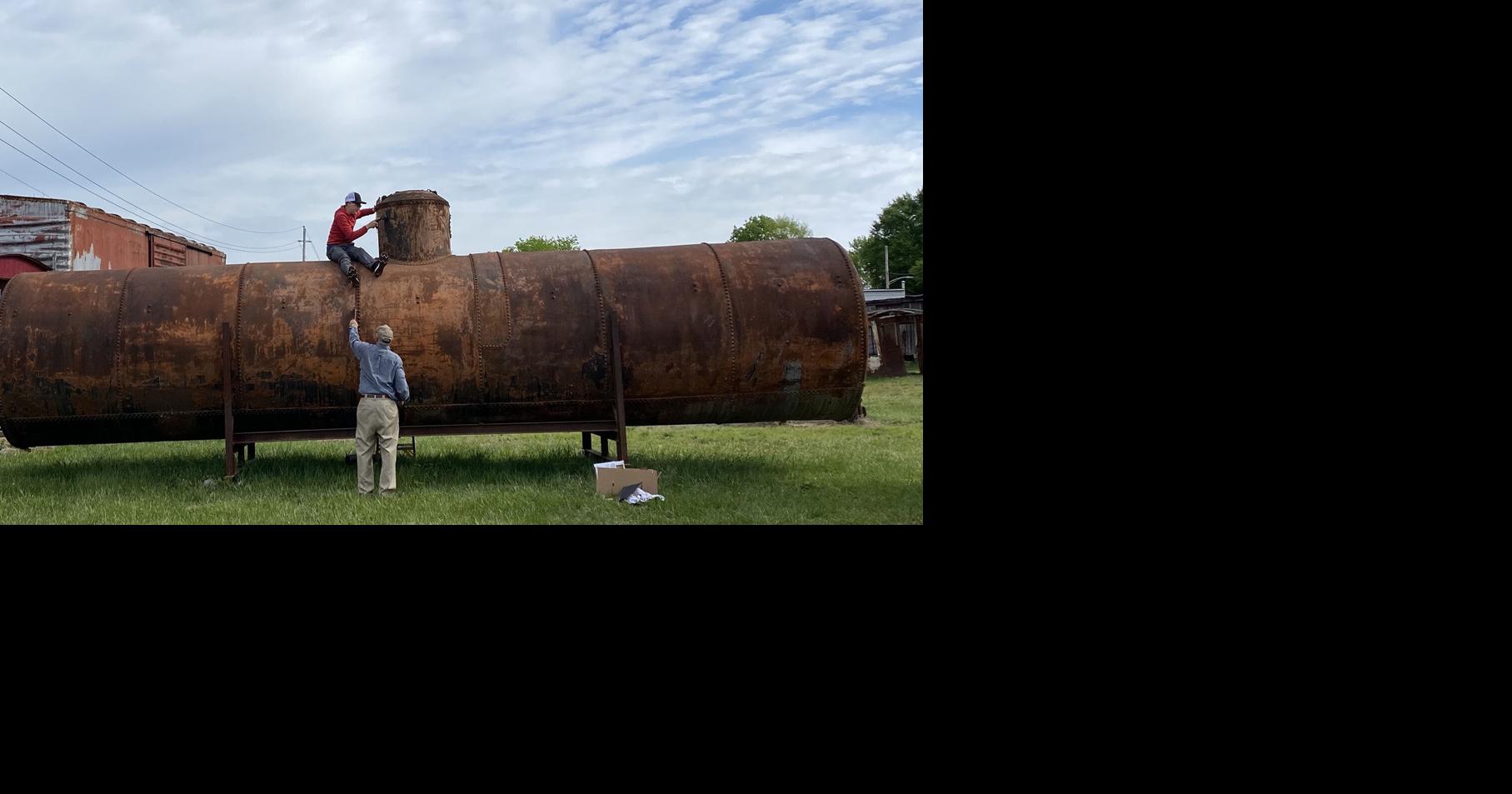 Scout, grandfather restore railroad tank car