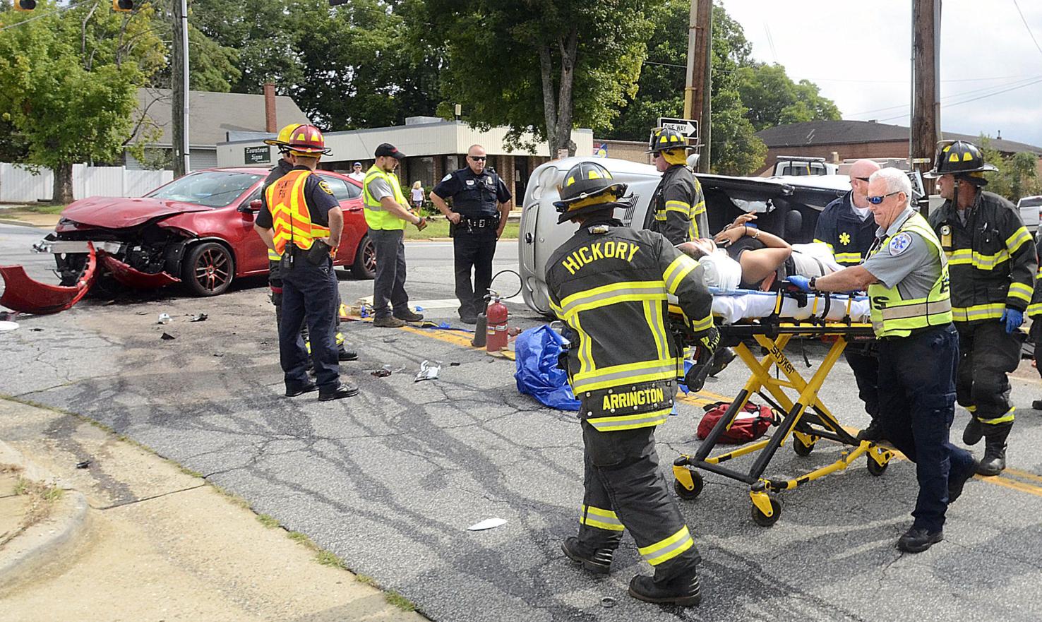 Twocar crash in Hickory sends one to hospital
