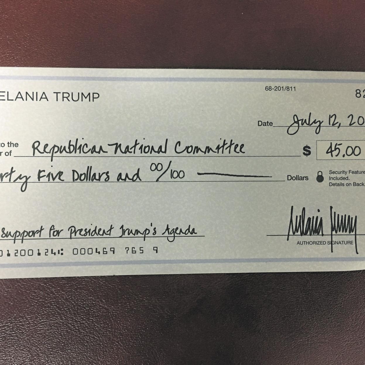 Melania mailed me a check I could not cash  Latest Headlines