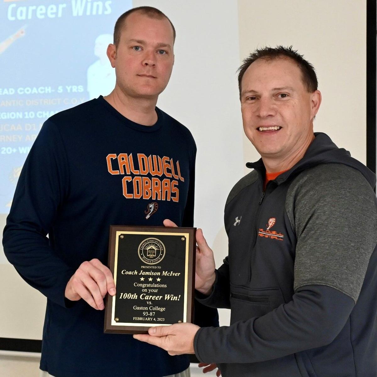 Caldwell's McIver notches 100th coaching win