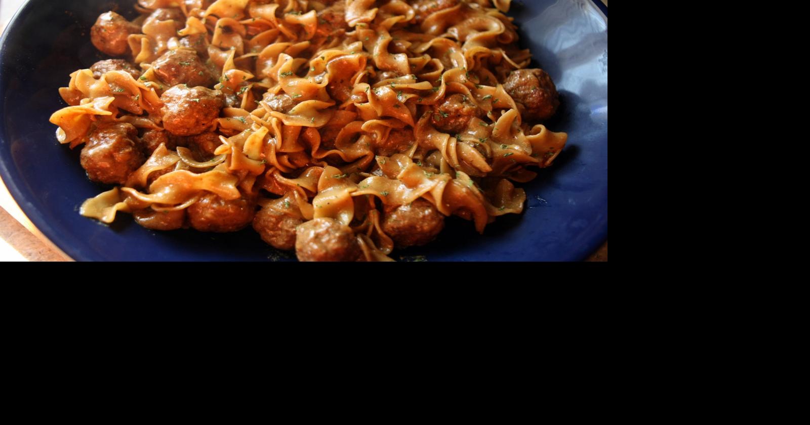 Swedish meatballs and noodles Food