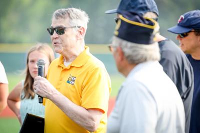 Dan Keating addresses crowd after Legion award
