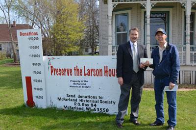 Mcfarland State Bank Makes Gift To Larson House Restoration News