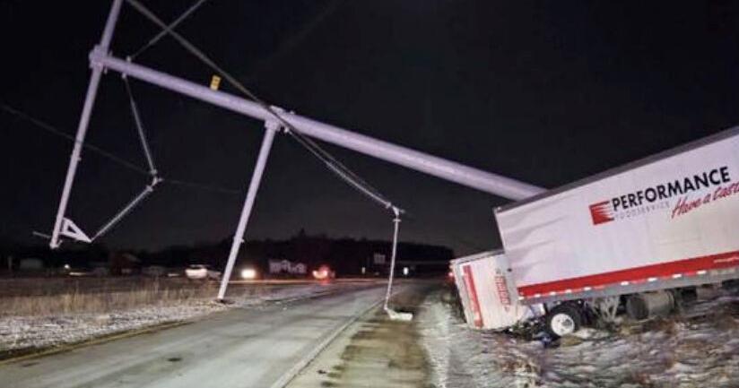 Driver trapped after semi knocks down power pole along I-39/90 east of ...