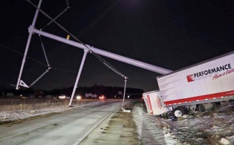 Driver trapped after semi knocks down power pole along I-39/90 east of ...