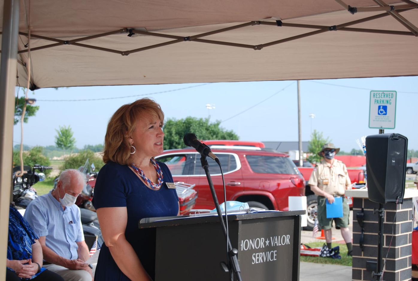 Mayor Anissa Welch speaks on July 5