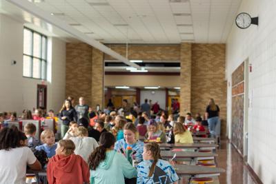 A busy cafeteria
