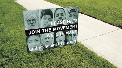 United Against Hate yard sign