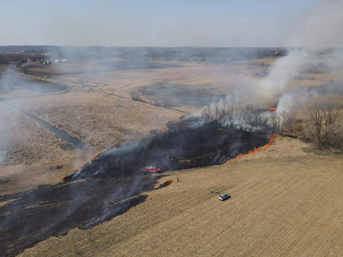 Fire burns 45 acres in Cottage Grove as most of state under "very high