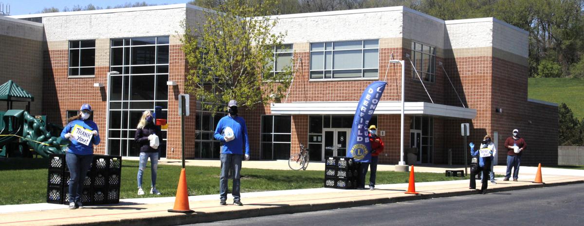 Lions Club milk giveaway