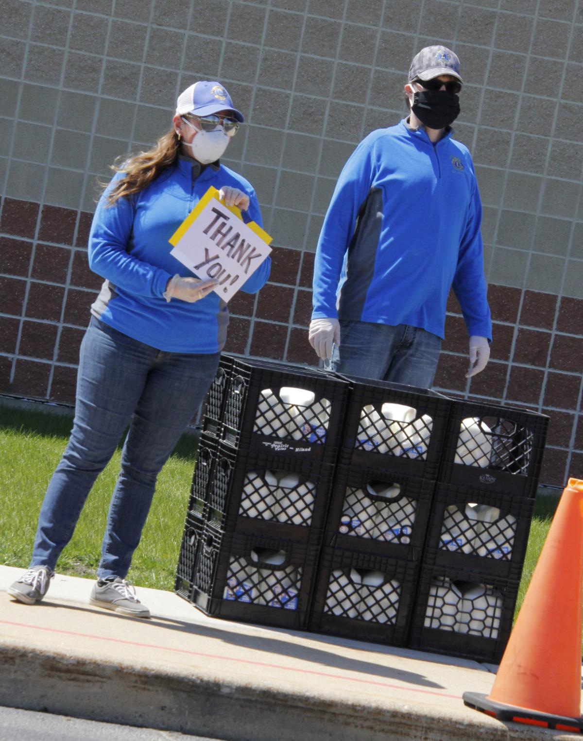 Lions Club milk giveaway